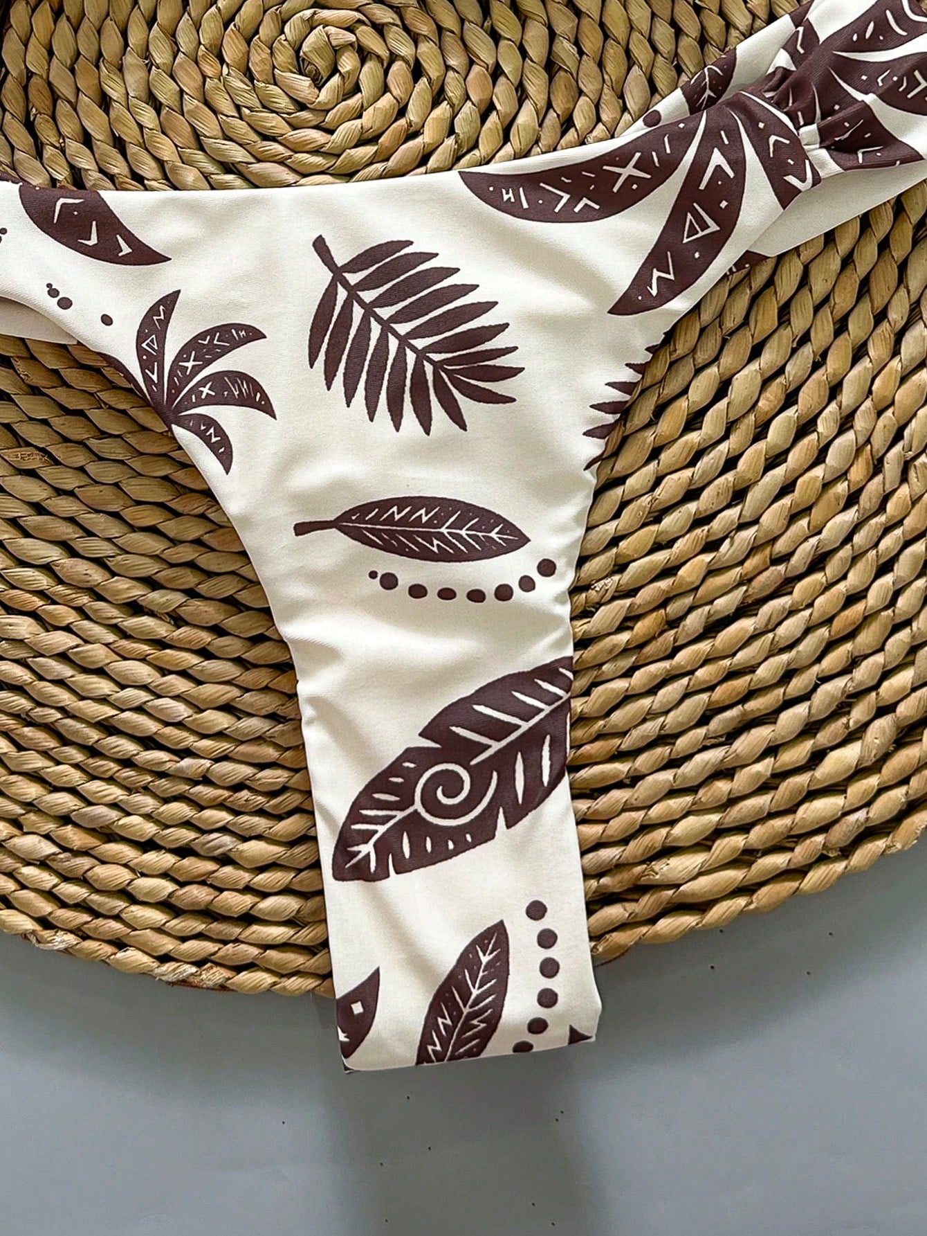 2pcs Casual Cute Elegant Sexy Bohemian Floral Tie-Up Braided Bikini Swimwear, Beach Vacation, Spring/Summer