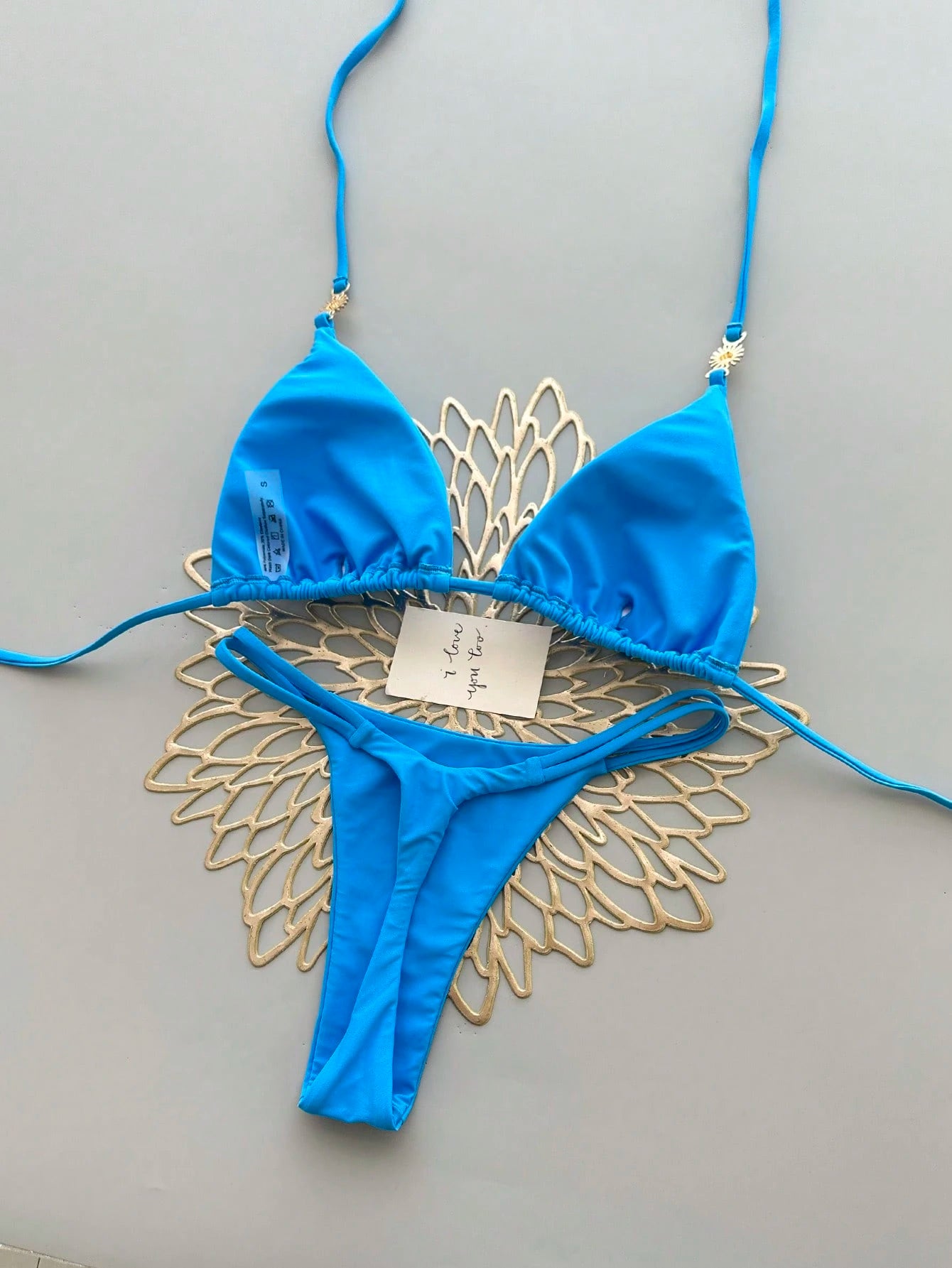 2pcs Casual Elegant Sexy Bohemian Floral Tie-Dye Trim Bikini Swimwear, Suitable For Beach & Holiday, Spring/Summer Vacation, For Her