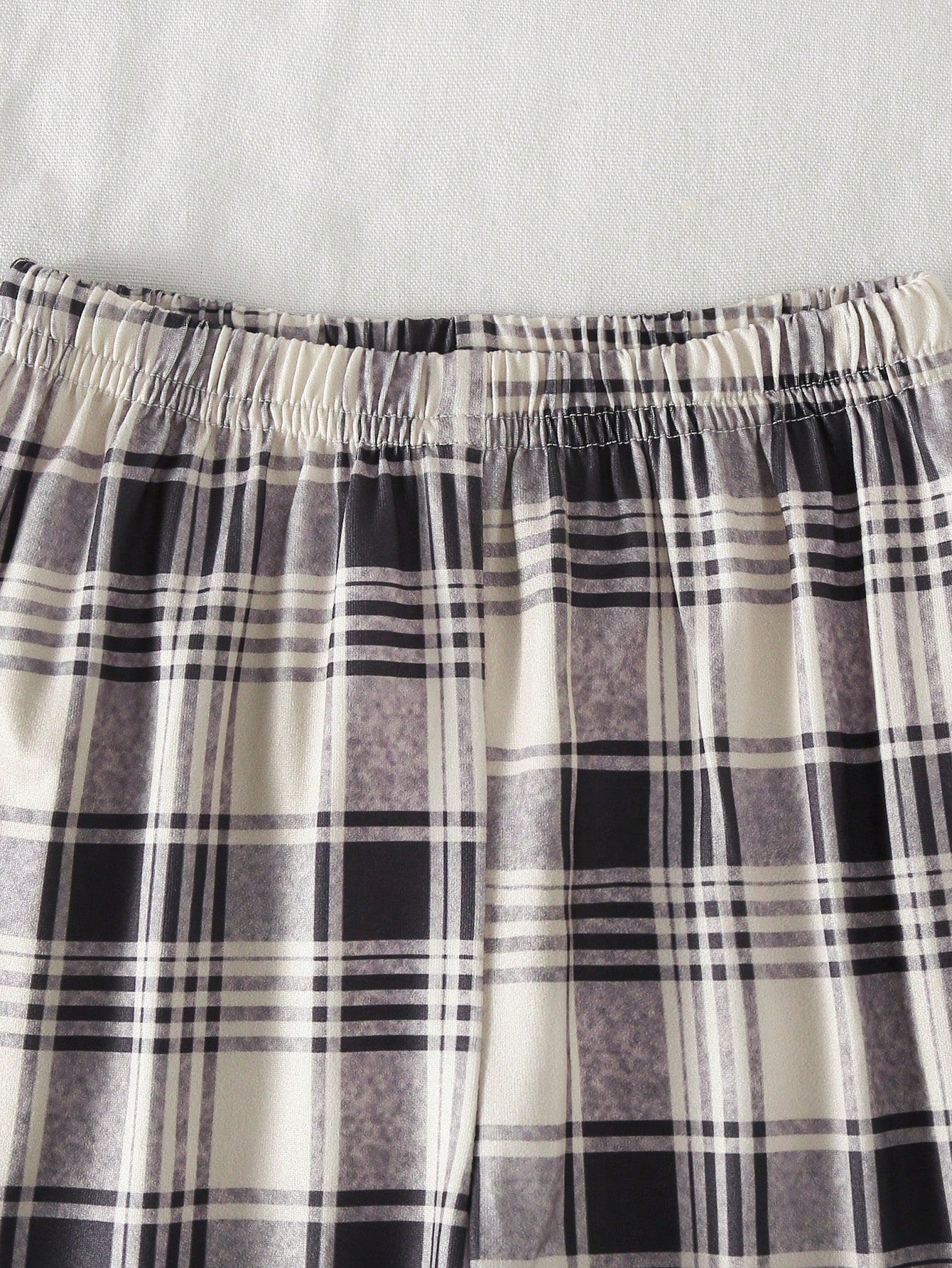 2pcs Cute Baby Boys Pajamas Set Summer Graphic Family Matching Soft Knit Light Grey Beige Brown Blue And White Striped Short Sleeve Top Plaid Pants