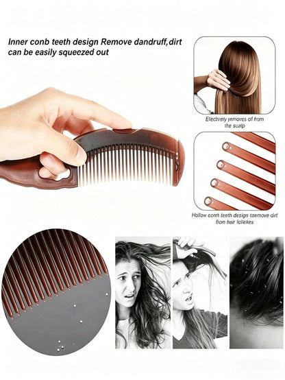 2pcs Dandruff Comb, Stainless Steel Fine Tooth Comb, Scalp Psoriasis Brush, Dandruff Brush, Head Lice Comb, Multi-Function Hair Brush For Scalp Massage, Suitable For Men, Women, And Children