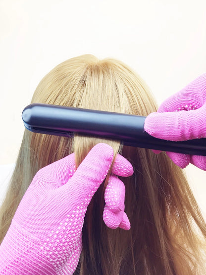 2pcs Hair Styling Tools Set With Curling Wand, Flat Iron, Heat-Resistant Glove, And Two-Sided Silicone Bead Comb For Curling, Straightening, Perming, Dyeing And Hairdressing, Hair Tools, Hair Products