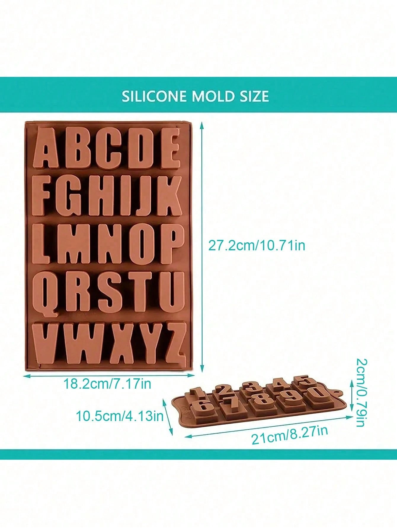 2pcs Large English Letter Silicone Molds, Can Make Candy A-Z Large Letters| Size 0-9, Birthday Party Decoration