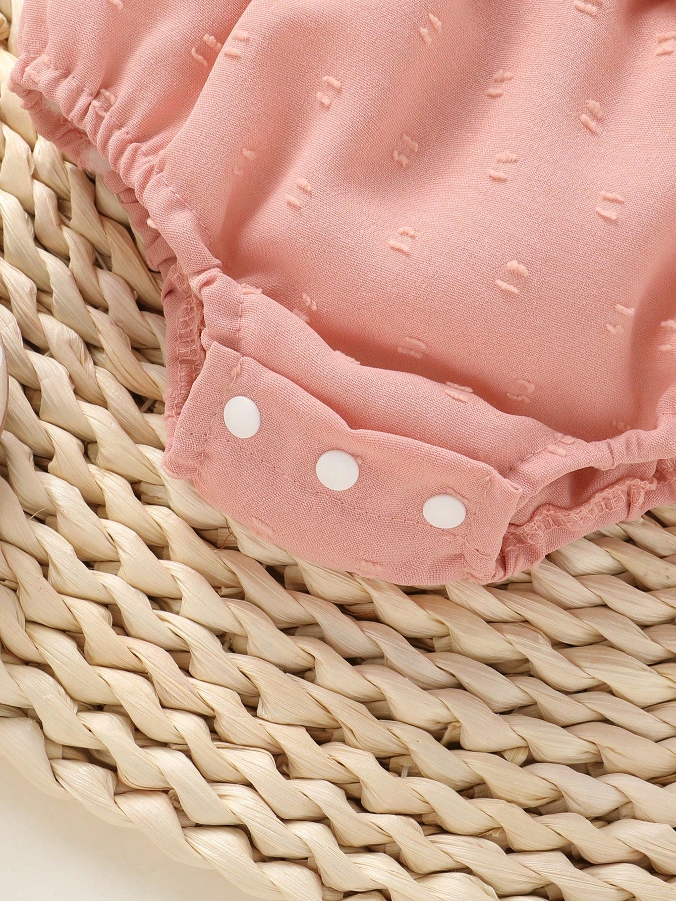 2pcs/Set,Baby Girl,Soft And Comfortable,Casual Fashion Sweet,Cute Square Neck Lace Embroidered Ruffle Jacquard Solid Color Romper And Bowknot Decorated Headband,Baby Girl Clothing,Newborn Baby Girl Cl