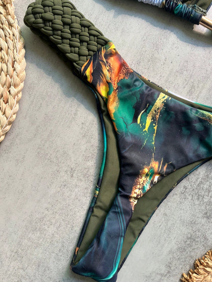 2pcs/Set New Braided Brazilian Bikini Sexy Swimwear For Women, Summer Beach Wear Vacation