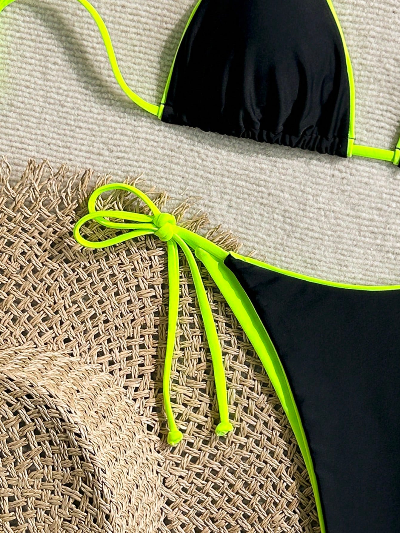 2pcs/Set Women Leopard Print Spaghetti Strap Tie Sexy Bikini Set, Suitable For Beach Vacation And Halloween Wear, Summer 2025