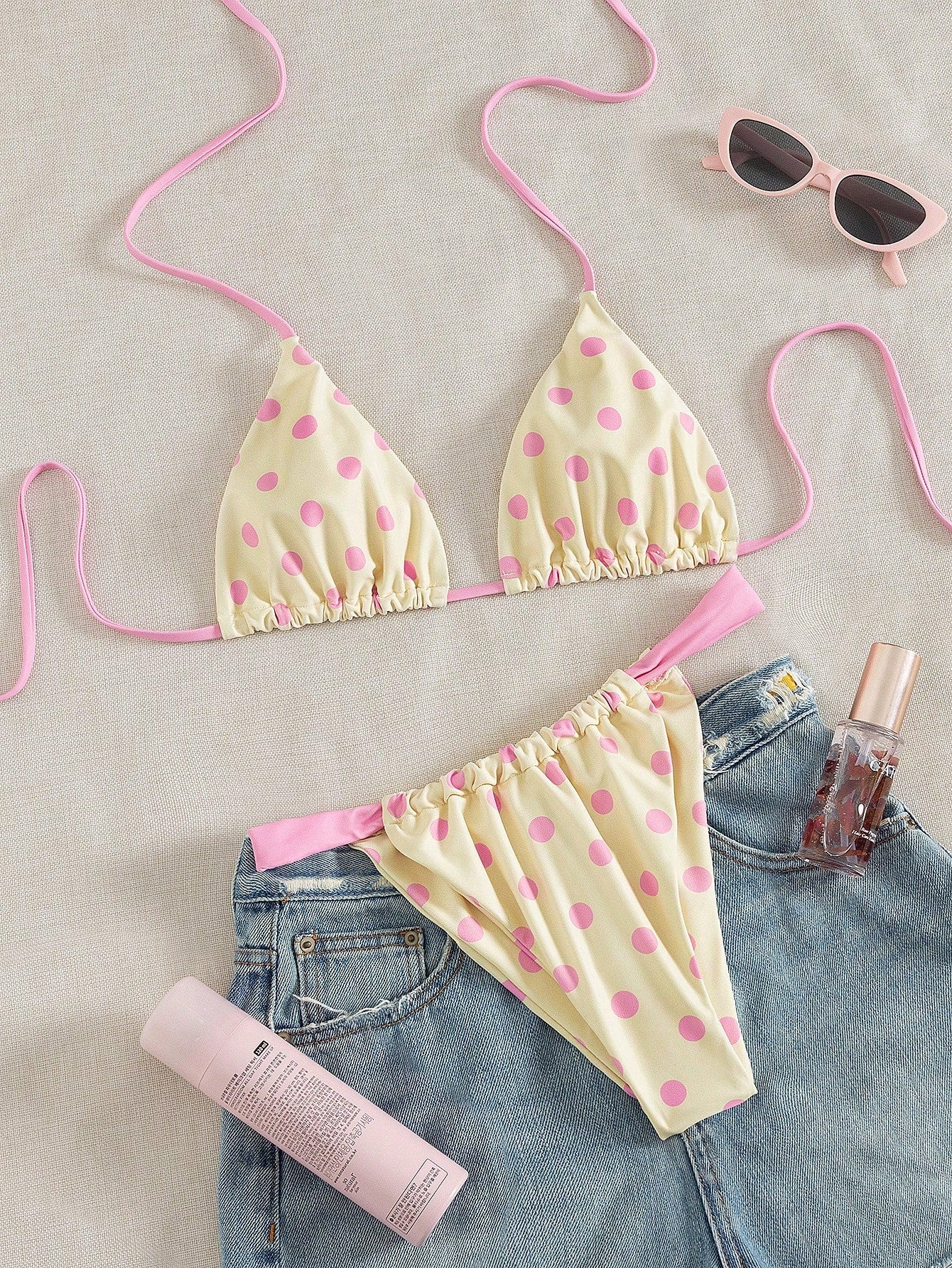 2pcs/Set Women's Summer Beach Swimwear Random Floral Print Spaghetti Strap Sexy Bikini Set, Suitable For Summer, Valentine's Day, Beach, Vacation, Carnival, Casual Daily, Fashionable And Elegant, Summ