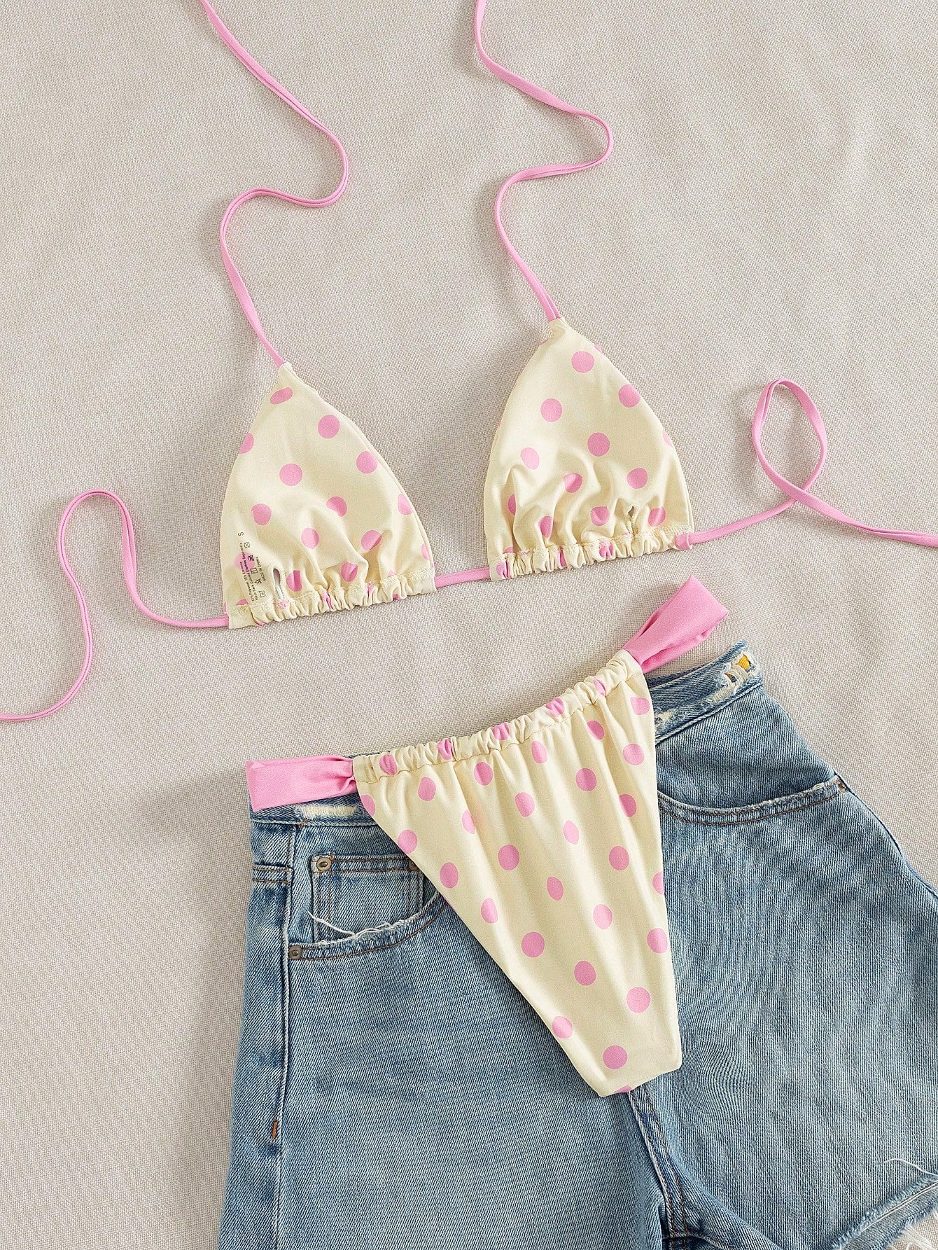 2pcs/Set Women's Summer Beach Swimwear Random Floral Print Spaghetti Strap Sexy Bikini Set, Suitable For Summer, Valentine's Day, Beach, Vacation, Carnival, Casual Daily, Fashionable And Elegant, Summ