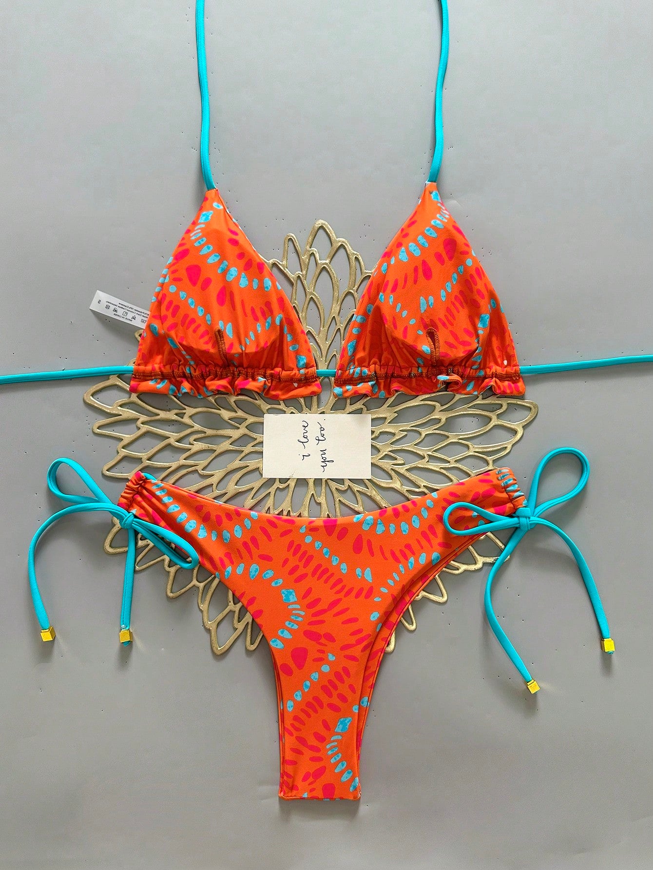 2pcs Solid Color Casual Cute Elegant Sexy Tie-Up Pearl Ball Polka Dot Bohemian Bikini Swimwear, Beach Resort Wear, Spring/Summer Vacation