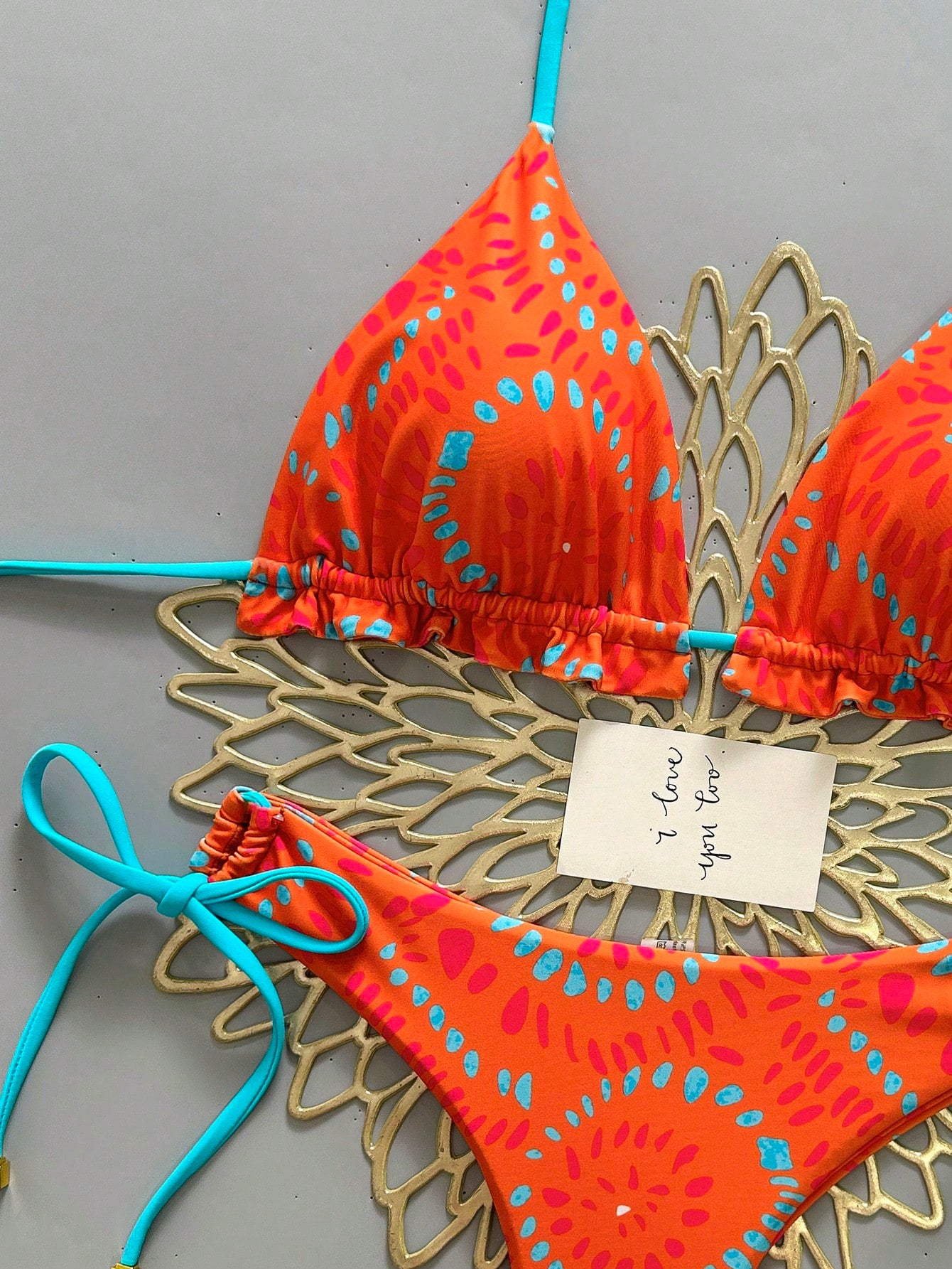2pcs Solid Color Casual Cute Elegant Sexy Tie-Up Pearl Ball Polka Dot Bohemian Bikini Swimwear, Beach Resort Wear, Spring/Summer Vacation