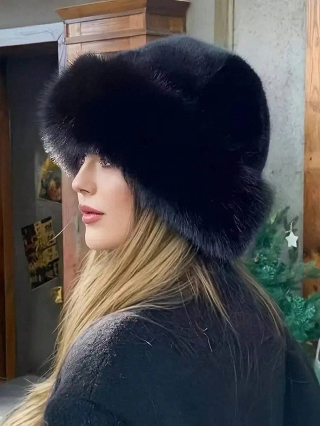 2pcs Women's Faux Mink Fur Bucket Hat, Autumn/Winter Warm Earflap Mongolian Hat, Large Head Circumference, Versatile Premium Plush