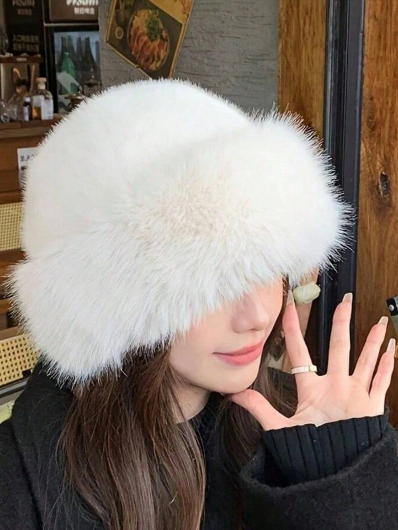 2pcs Women's Faux Mink Fur Bucket Hat, Autumn/Winter Warm Earflap Mongolian Hat, Large Head Circumference, Versatile Premium Plush
