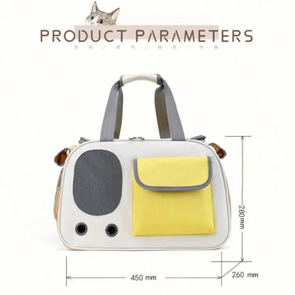 3-Color Pet Carrier Backpack, Large Breathable Portable Cat Bag, Handheld Single Shoulder Design For Outdoor Pet Travel