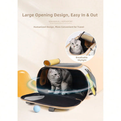 3-Color Pet Carrier Backpack, Large Breathable Portable Cat Bag, Handheld Single Shoulder Design For Outdoor Pet Travel