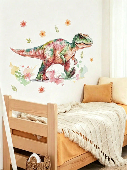 3 Styles Dinosaur Robot Nursery Wall Decals, Pink Dino/Robot Stickers, Home Decor, Toddler Bedroom Supplies, Cute Unisex Boy Girl Baby Room Wall Art