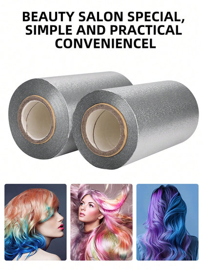 30m/50m Long Embossed Silver Aluminum Foil Roll- Salon Aluminum Foil For Highlighting Long Hair, Highlighting Hair Kit, Hairstylist Salon Aluminum Foil Paper Tin Foil, Hair, Barber, Hair Tools, Hair