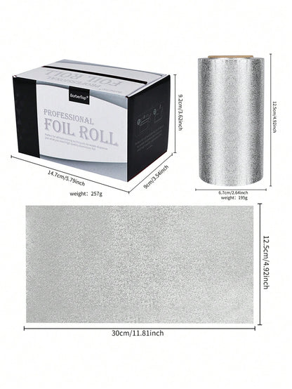30m/50m Long Embossed Silver Aluminum Foil Roll- Salon Aluminum Foil For Highlighting Long Hair, Highlighting Hair Kit, Hairstylist Salon Aluminum Foil Paper Tin Foil, Hair, Barber, Hair Tools, Hair