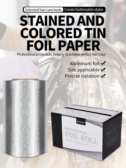 30m/50m Long Embossed Silver Aluminum Foil Roll- Salon Aluminum Foil For Highlighting Long Hair, Highlighting Hair Kit, Hairstylist Salon Aluminum Foil Paper Tin Foil, Hair, Barber, Hair Tools, Hair