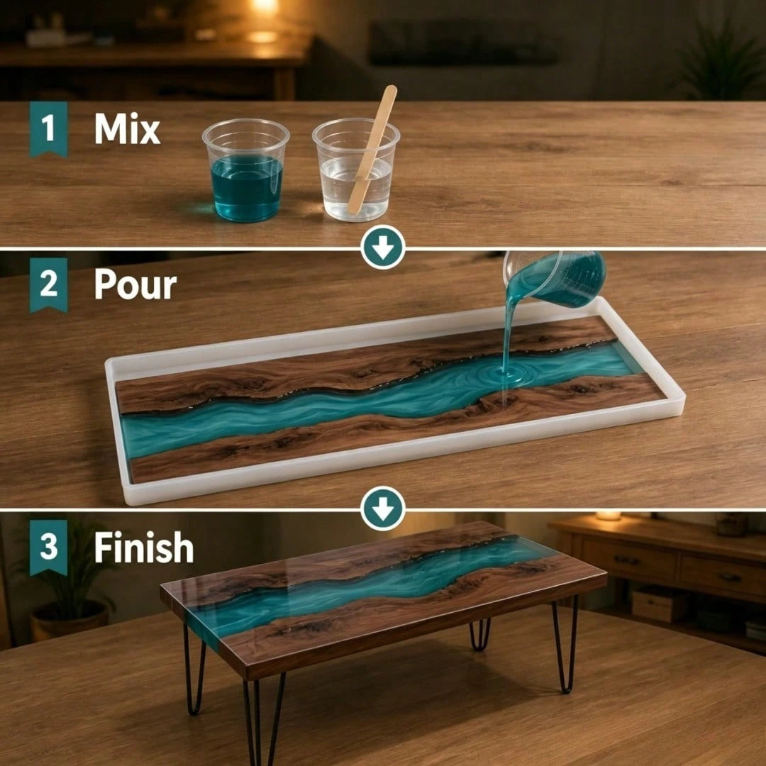 35.8 X 18in Large River Table Clay&Resin Silicone Mold, Deep Pour Epoxy Resin Casting Mould For DIY Woodworking, Live Edge Countertop, Tabletop, Home Decor, Craft Supplies For Halloween, Thanksgiving