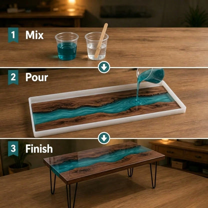 35.8 X 18in Large River Table Clay&Resin Silicone Mold, Deep Pour Epoxy Resin Casting Mould For DIY Woodworking, Live Edge Countertop, Tabletop, Home Decor, Craft Supplies For Halloween, Thanksgiving