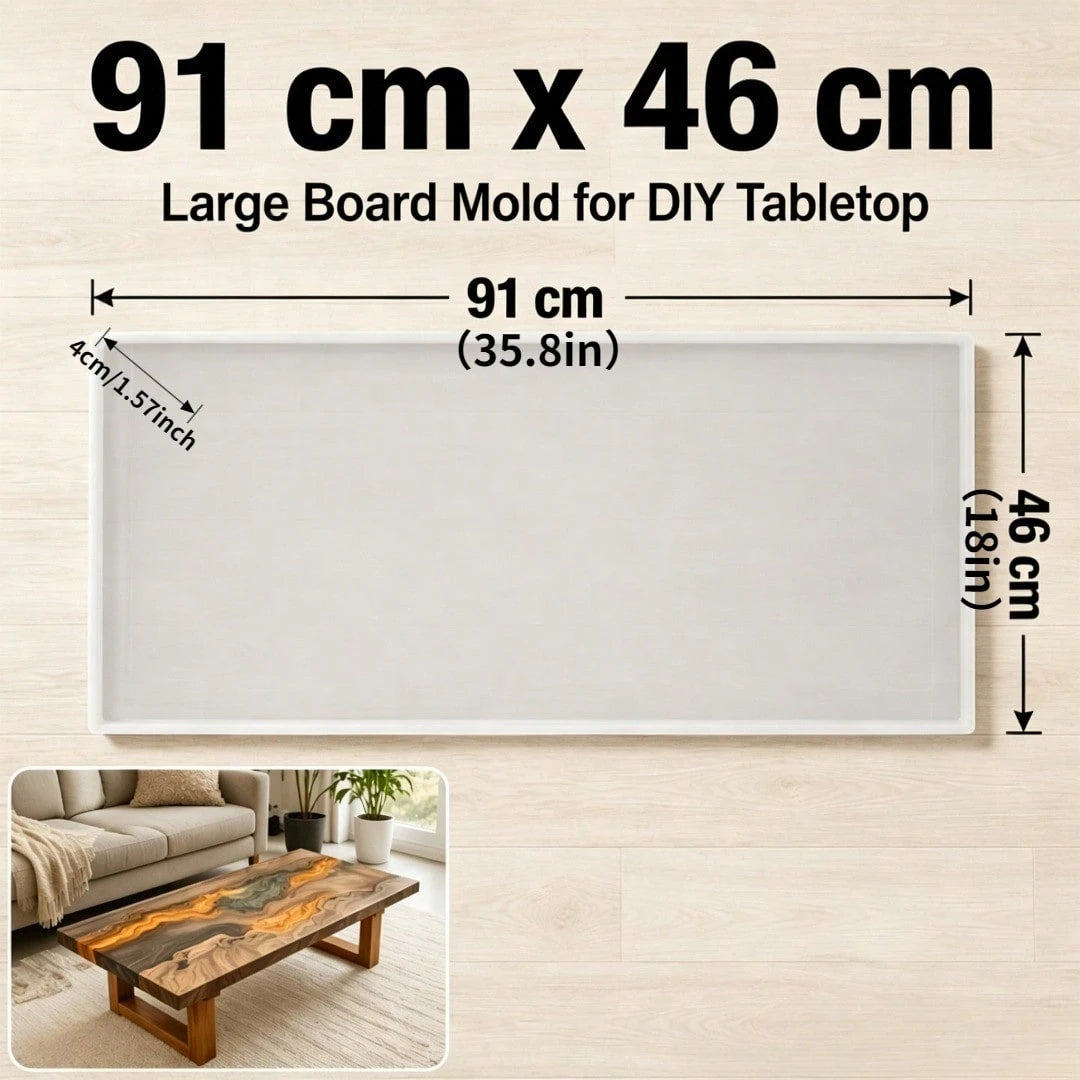 35.8 X 18in Large River Table Clay&Resin Silicone Mold, Deep Pour Epoxy Resin Casting Mould For DIY Woodworking, Live Edge Countertop, Tabletop, Home Decor, Craft Supplies For Halloween, Thanksgiving