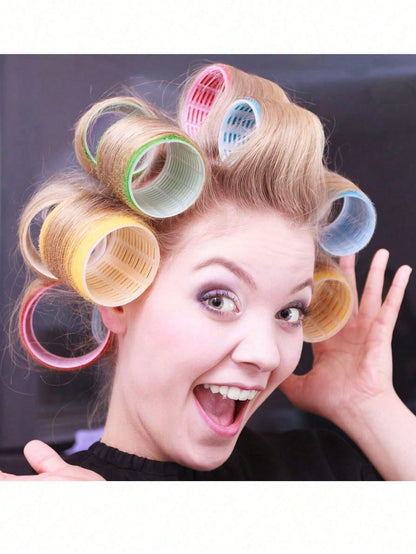36pcs Self-Adhesive Hair Rollers Set For Different Hair Lengths, Heatless Curlers With Clips As Diy Hair Styling Tool