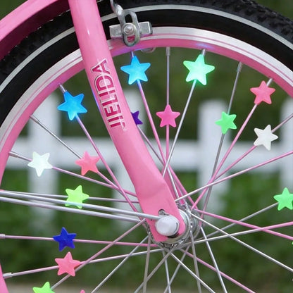 38pcs Glow-In-The-Dark Spoke Beads & Valve Caps- Glowable Star Wheel Nipples Suitable For Night Riding, Wheel Decoration, Holiday Gifts For Cyclists, For Types