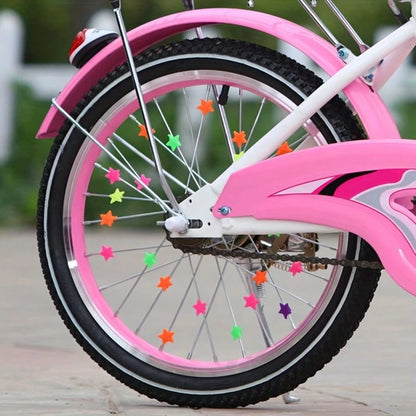 38pcs Glow-In-The-Dark Spoke Beads & Valve Caps- Glowable Star Wheel Nipples Suitable For Night Riding, Wheel Decoration, Holiday Gifts For Cyclists, For Types