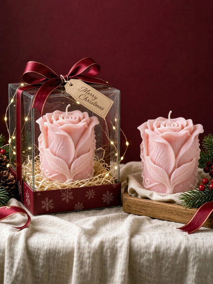 3D Rose Pillar Candle Silicone Mold, Premium Soft Silicone Material, Flexible And Easy To Demold, Durable, Suitable For Soy Wax, Plaster, Handmade Soap And Other Materials, DIY Romantic Rose Aromather