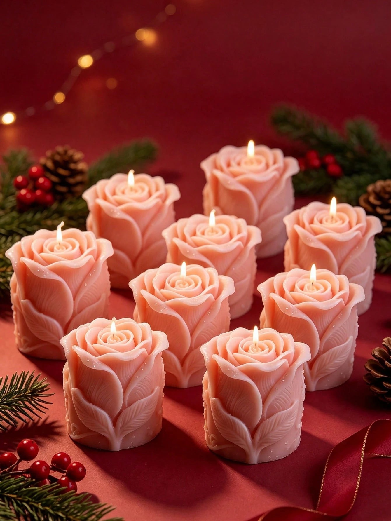 3D Rose Pillar Candle Silicone Mold, Premium Soft Silicone Material, Flexible And Easy To Demold, Durable, Suitable For Soy Wax, Plaster, Handmade Soap And Other Materials, DIY Romantic Rose Aromather