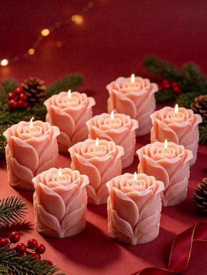 3D Rose Pillar Candle Silicone Mold, Premium Soft Silicone Material, Flexible And Easy To Demold, Durable, Suitable For Soy Wax, Plaster, Handmade Soap And Other Materials, DIY Romantic Rose Aromather