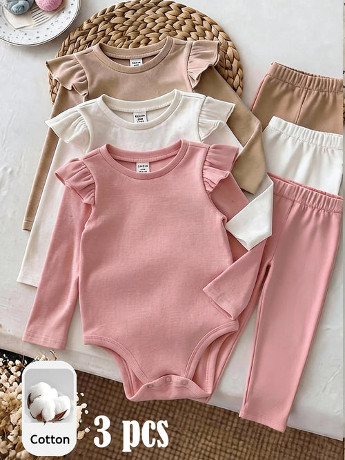 3PCS Baby Girls Bodysuits