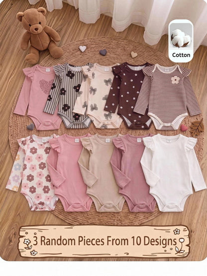 3PCS Baby Girls Bodysuits