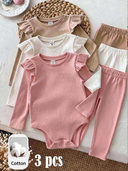 3PCS Baby Girls Bodysuits