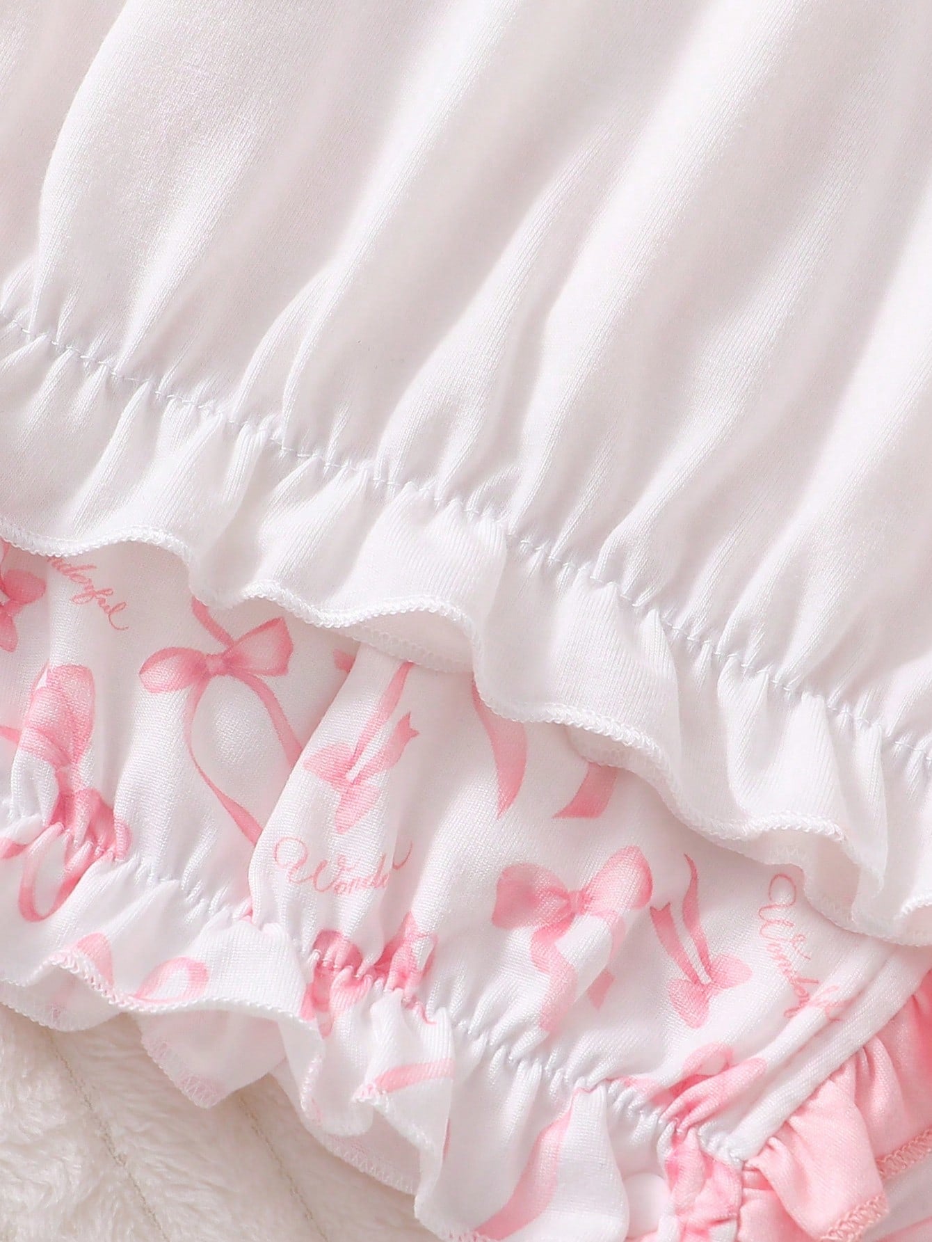 3pcs CuteRuffled Set Newborn Baby Minimalist Elegant Bow Print Long Sleeve Long Nightgown With Headband, Sleepwear Newborn Girl Nightgown Fall Winter