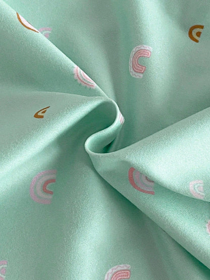 3pcs Newborn Simple & Fashionable Apricot, Pink, Blue Rainbow, Rabbit, Cat Animal Pattern Comfortable Long Sleeve Long Nightgown Loungewear Set