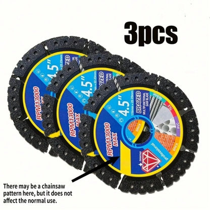 3pcs Professional Metal Cutting Discs, Size 115x22x5/125x22x5mm, Suitable For Cutting Stone, Marble, Iron, Aluminum, Concrete- Multi-Functional Cutting Discs, Precise Cutting, Metal Processing Tools