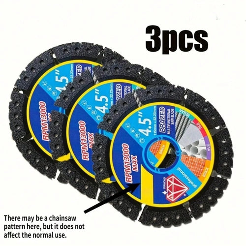 3pcs Professional Metal Cutting Discs, Size 115x22x5/125x22x5mm, Suitable For Cutting Stone, Marble, Iron, Aluminum, Concrete- Multi-Functional Cutting Discs, Precise Cutting, Metal Processing Tools
