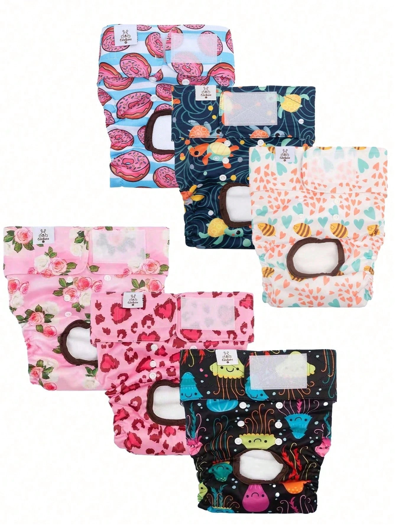 3PCS Random Color (3-Pack) Washable & Reusable Premium Female Dog Diapers, Anti-Leakage Diaper Pants, Suitable For Medium, Large, Small Dogs, Puppies, Heat Period