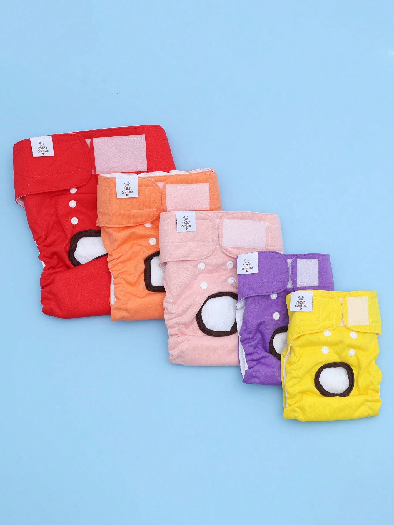 3pcs Random Color Reusable Female Dog Diapers, High Absorbency, Anti-Harassment, Puppy Training, Adjustable Elastic, Pet Underwear, Suitable For Small And Medium Female Dogs.