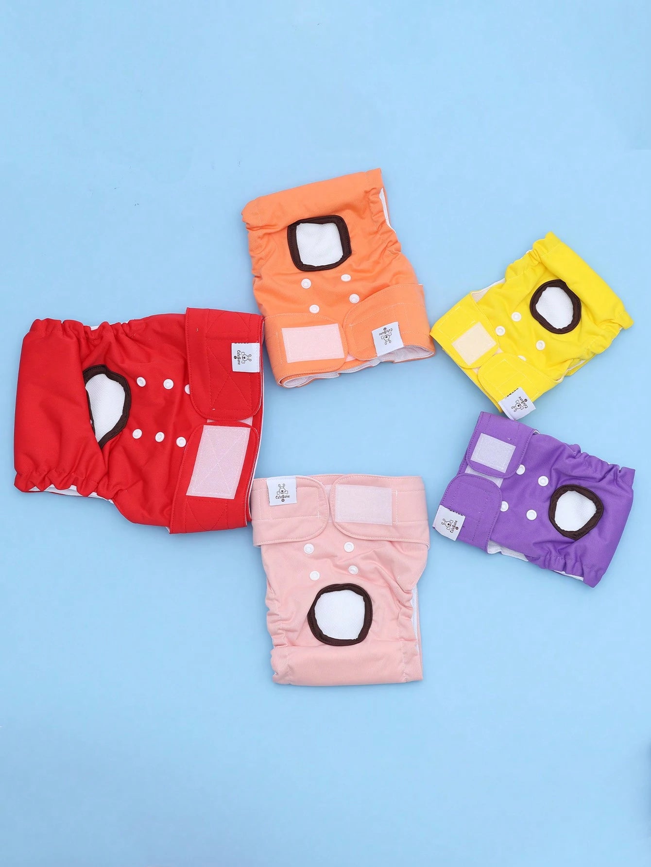3pcs Random Color Reusable Female Dog Diapers, High Absorbency, Anti-Harassment, Puppy Training, Adjustable Elastic, Pet Underwear, Suitable For Small And Medium Female Dogs.