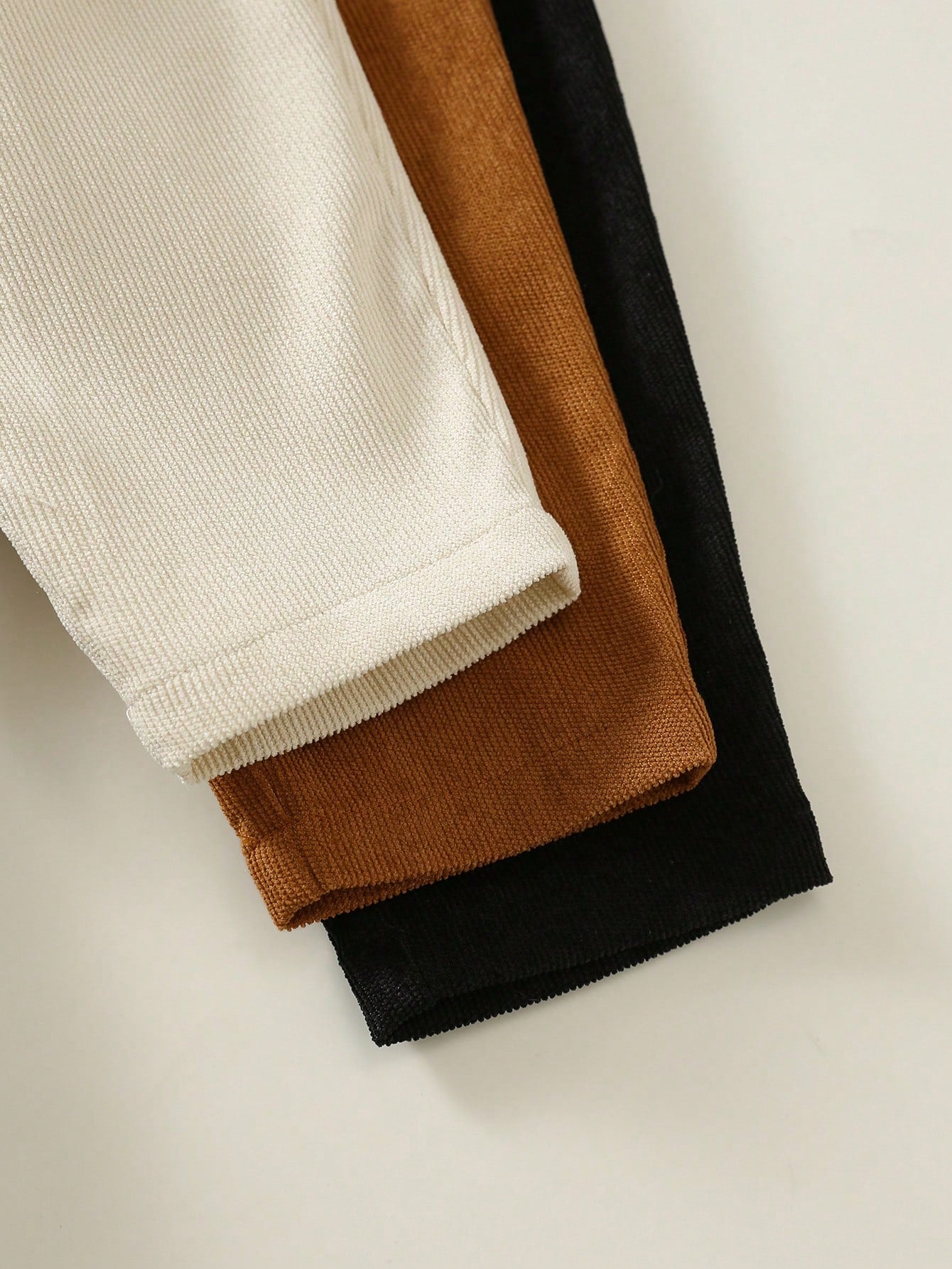 3pcs/Set Baby Boy Casual Autumn/Winter Solid Color Versatile Corduroy Long Pants, All-Match Long Pants Multi-Pack