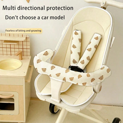 3pcs/Set Baby Stroller Handle Grip Cover, Harness Shoulder Pad, Removable & Washable, 3D Honeycomb Breathable Design, Universal Stroller Accessories