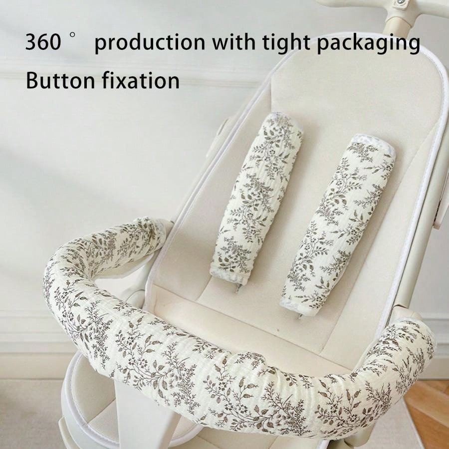 3pcs/Set Baby Stroller Handle Grip Cover, Harness Shoulder Pad, Removable & Washable, 3D Honeycomb Breathable Design, Universal Stroller Accessories