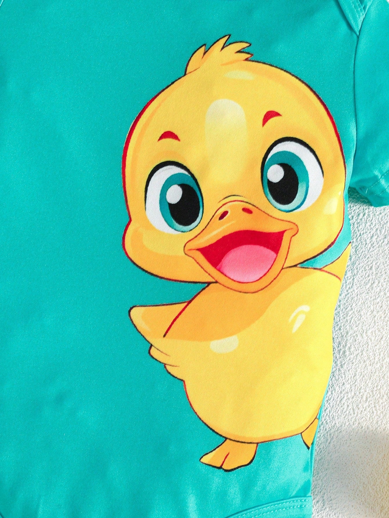 3pcs/Set Newborn Baby Cute Duck Print Outdoor Casual Bodysuit, Short Sleeve Summer Bodysuit