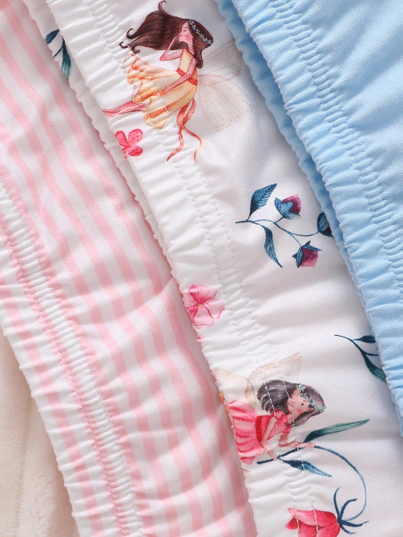 3pcs Set Newborn Simple Fashion Cute Cartoon Print Long Sleeve Long Dress Sleepwear