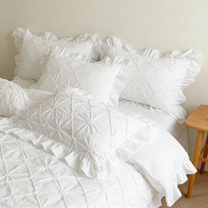 3pcs Soft & Comfortable Brushed Fabric Bedding Set (1*Duvet Cover + 2*Pillowcases, Excluding Filler), French Pastoral Style, Korean Princess Style, Suitable For Bedroom, Guest Room, Boys & Girls, Mach