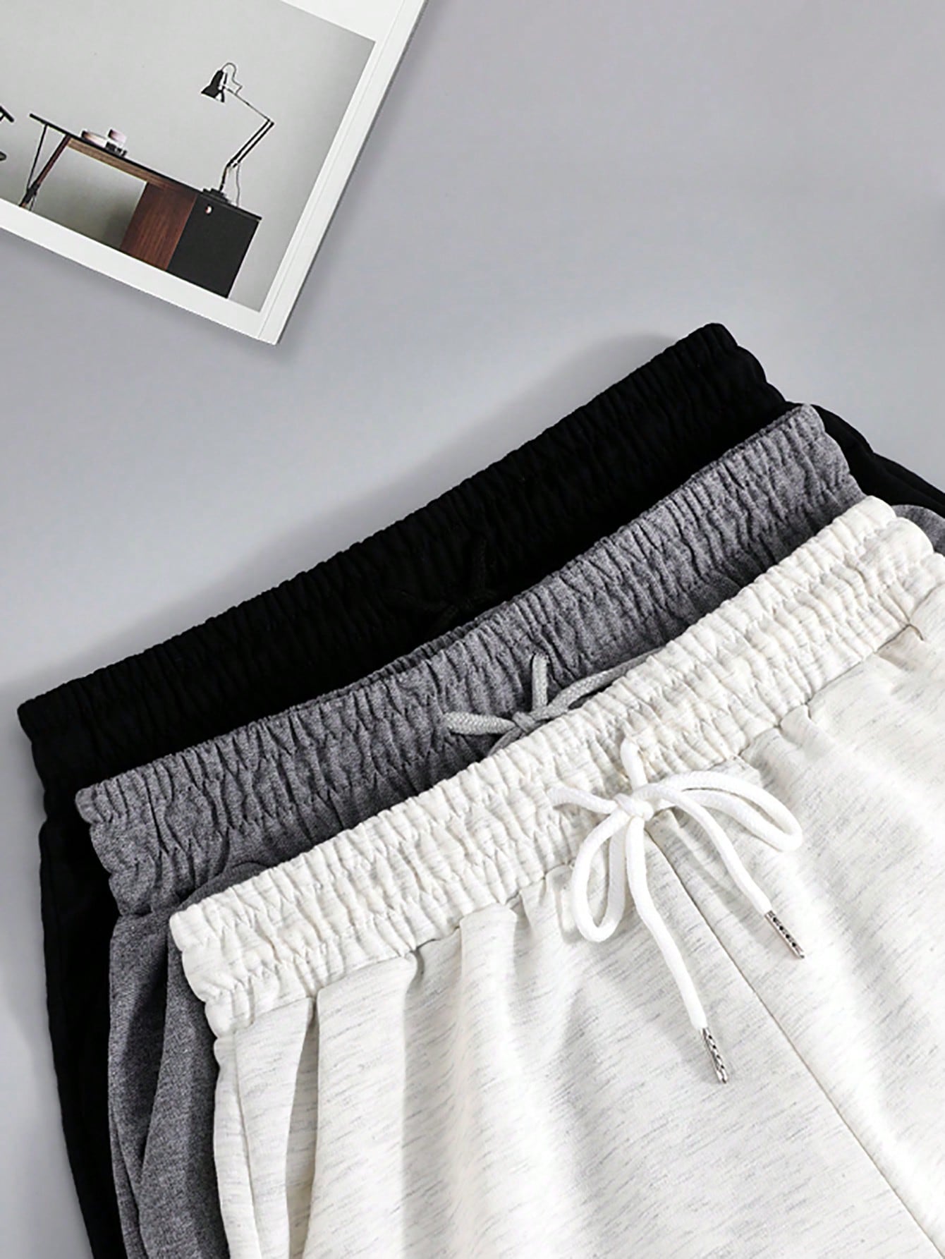 3pcs Solid Color Casual Shorts, Drawstring Elastic Waist Running Fitness Shorts, Women's Summer Sports Shorts, Jogging Shorts, Ladies Boxer Shorts