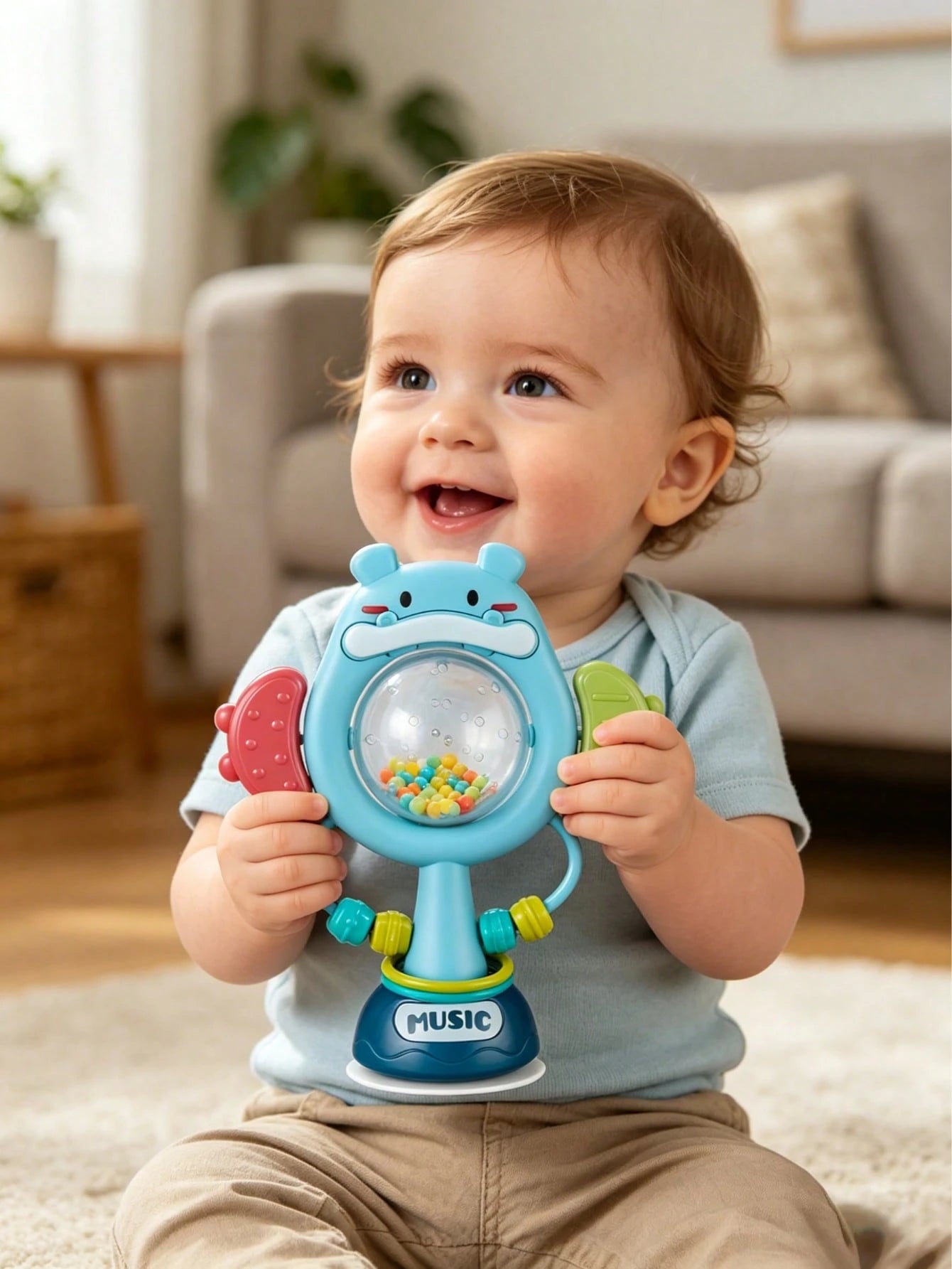 3pcs Suction Cup Rotating Toys, Baby And Toddler Sensory Fidget Toys, Suitable For Bath And High Chair Baby Sensory Toys, Great Gift For Toddlers