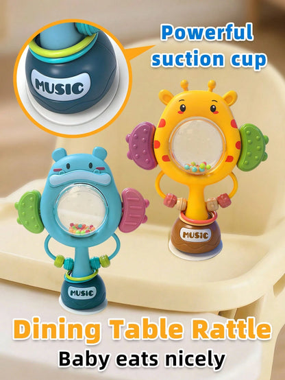 3pcs Suction Cup Rotating Toys, Baby And Toddler Sensory Fidget Toys, Suitable For Bath And High Chair Baby Sensory Toys, Great Gift For Toddlers