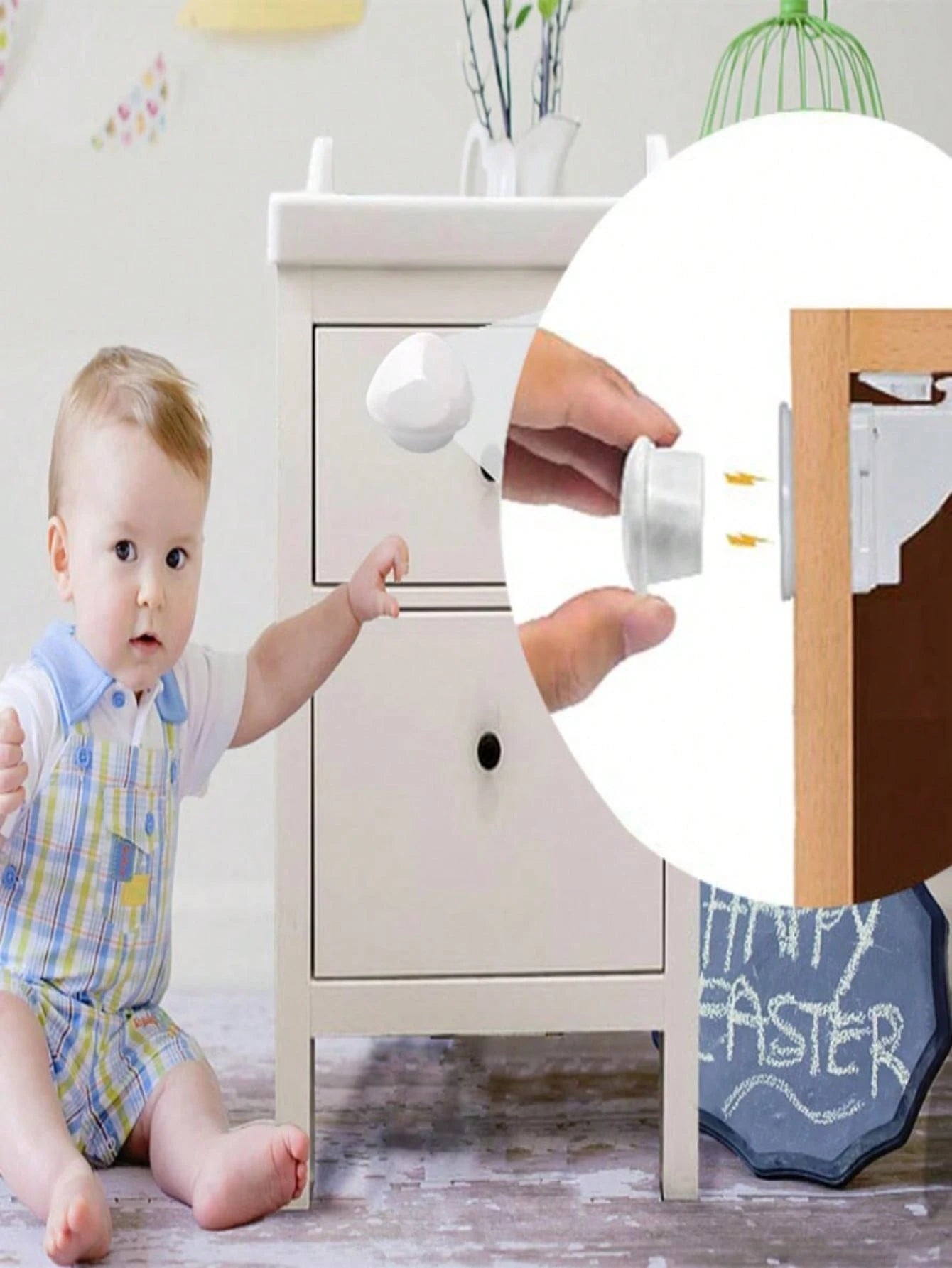 4-Pack Magnetic Cabinet Locks With 1 Key Set, Includes Installation Tools, Invisible Lock Suitable For Drawers, Cabinets, French Doors, Etc.